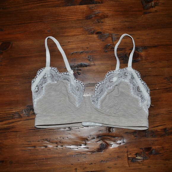 NEW Beige Modal Lace Trim Bralette Bra - Picture 4 of 7